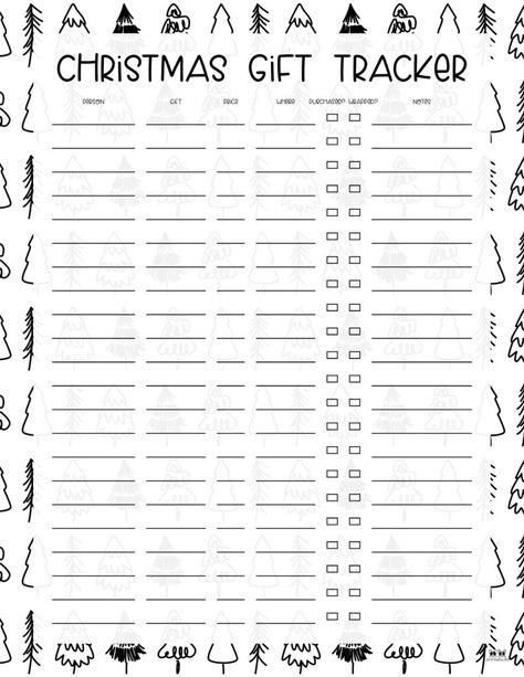 Choose from 20 unique Christmas gift list templates to keep track of all your Christmas gift buying over the holidays. Print from home. 100% FREE! Christmas Gift List Template, Christmas Gift Checklist Printable, Christmas Gift Tracker Printable Free, Christmas Gift Template, Xmas Planner Free Printables, Bullet Journal Christmas Gift List, Gift Tracker, Christmas Background Images, Christmas Gift List