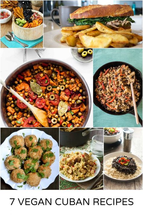 7 Vegan Cuban Recipes » Vegan Food Lover Vegan Recepies, Vegan Ideas, Plant Based Recipes Easy, Cuban Food, Plant Based Diet Recipes, Cuban Sandwich, Beans And Rice, Vegetarian Lunch, Vegan Gluten Free Recipes