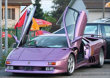 The Lamborghini Diablo VTTT (viscous traction twin turbo) was an extremely limited production (6 made in 1995, 2 made in 1998, although some say 7 overall) modification of the standard Diablo VT, offered as a special dealer upgrade by Platinum Motors, the Lamborghini dealership of southern California. Lamborghini Models, Lexus Lfa, Car Sit, Cosmic Girl, Aston Martin Vanquish, Lamborghini Miura, Lamborghini Cars, Ferrari F40, Nissan 370z