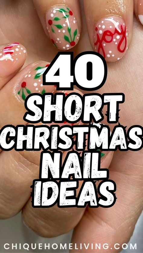 Get into the holiday spirit with our curated short Christmas nail ideas for effortless elegance! Perfect for those who prefer a chic and understated look, these designs incorporate festive colors like deep reds, snowy whites, and sparkling golds. Pastel Christmas Nails Short, Holiday Nails Red Tips, Simple Christmas Nails Short French Tip, Elegant Xmas Nails, Short Squoval Nails Winter, Holiday Simple Nails, Short Square Nails Christmas, Gel Nail Christmas Designs, Christmas Nail Art Designs French Tips