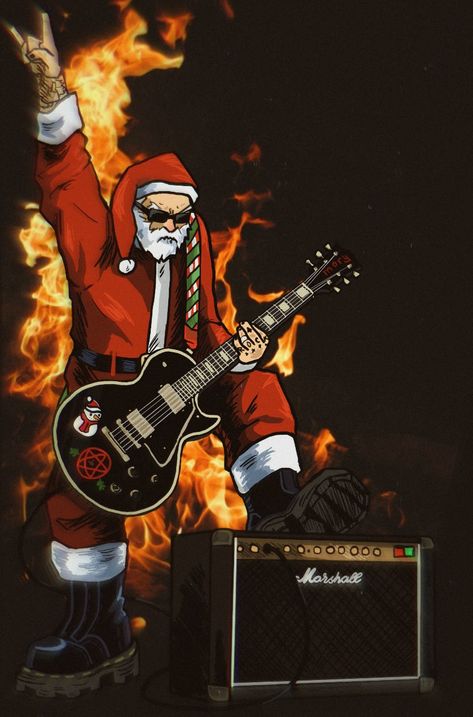 #art #rock #santa #music #digital Heavy Metal Christmas, Christmas Rock, Art Rock, Metal Christmas, Rock Posters, Rock N Roll, Heavy Metal, Santa Claus, Musician