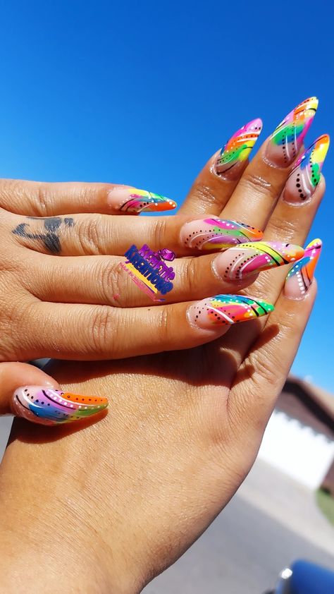 90 nails #colorfulnails #almondnails #abstractnails #brightnails #90s #auntynails 90s Auntie Nails, 1990s Nails The 90s, 90s Style Nails Acrylic, 90s Almond Nails, 1990 Nails, 90s Airbrush Nails, 90’s Nail Designs, 90s Nails Designs, 90s Acrylic Nails Art Designs