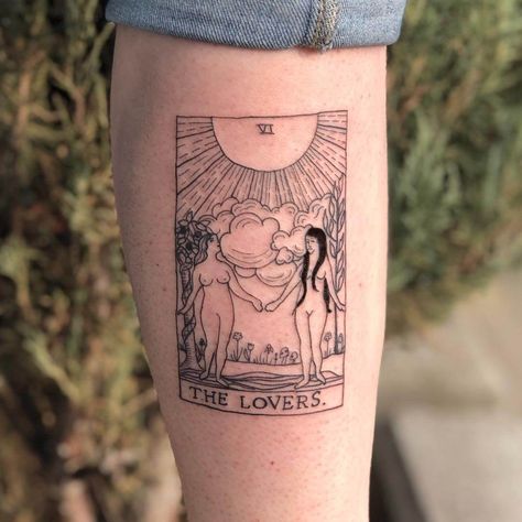 10 Best Lovers Tarot Card Tattoo Ideas That Will Blow Your Mind! | Outsons | Men's Fashion Tips And Style Guides Tarot Card Tattoo Ideas, Tarot Card Tattoos, Card Tattoo Ideas, Card Tattoos, Lovers Tarot Card, Tarot Card Tattoo, Tarot Tattoo, Card Tattoo Designs, The Lovers Tarot Card