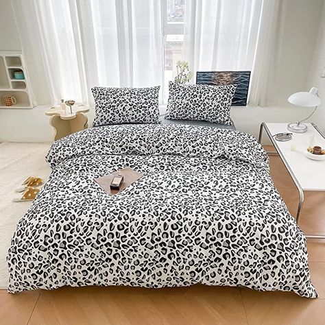 Cheetah Print Bedding, Gray Cheetah Print, Microfiber Bed Sheets, White Comforter, Cute Quilts, Print Comforter, Black Bedding, Comforter Cover, Twin Duvet