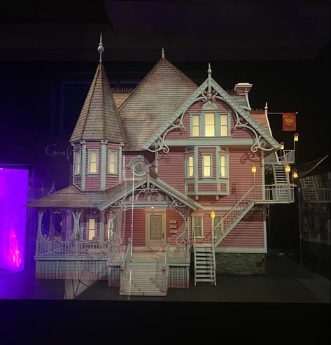 Coraline Diorama, Purple Houses, Coraline Jones, Pink Palace, Purple Home, Art Practice, Bloxburg House, House Made, House Layouts