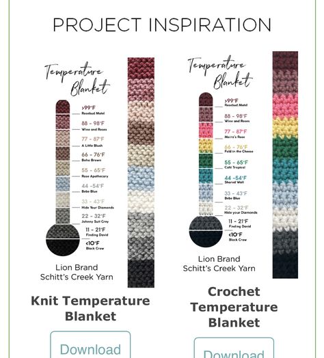 Temperature Blanket Color Palette, Yarn Chart, Temp Blanket, Temperature Blanket Crochet, Palette Challenge, Different Crochet Stitches, Temperature Blanket, Color Palette Challenge, Blanket Ideas