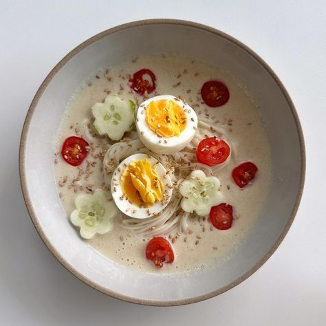 hot day, cold kongguksu!!! (korean soy milk noodle soup) recipe is from @maangchi, noodles are from @kimcmarket, eggs from @localrootsnyc Soup Korean, Korean Soup, Korean Noodles, Noodle Soup Recipe, Food Motivation, Korean Recipes, Noodle Soup Recipes, Health Dinner, Healthy Food Motivation