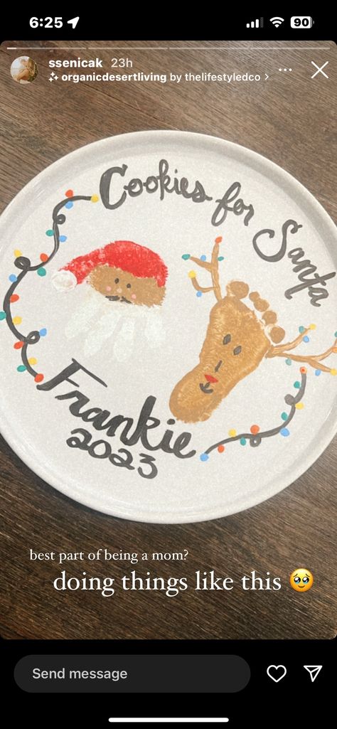 Toddler Christmas Plate, Baby Christmas Plate Diy, Cookies For Santa Plate Handprint, Christmas Cookie Plate Diy Kids, Baby Christmas Plate, Handprint Christmas Plate, Christmas Plates Diy Kids, Diy Santa Plate, Diy Christmas Plates For Kids