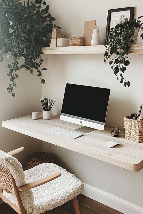 Save space with a DIY floating desk for small workspaces. Perfect for productivity without the clutter. #DIYDesk #SmallSpaceSolutions #HomeOffice Office Tv Room Combo, Wall Desk Floating, Home Office Tv Room Combo, Floating Desk Ideas, Diy Floating Desk, Small Workspace, Floating Desk, Desk In Living Room, Work Space Organization