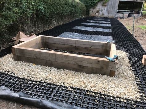 Sleeper Beds Garden, Sleeper Raised Beds, Sleepers In Garden, Oak Sleepers, Outdoor Styling, Vegetable Beds Raised, Railway Sleepers, Veg Patch, Garden 2023