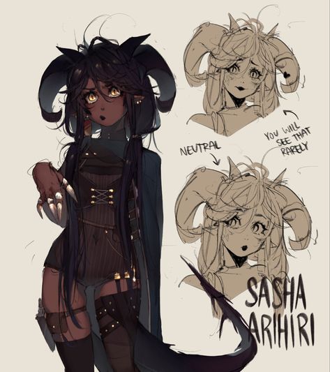 Chthonic Tiefling, Dragon Dnd Character, Dnd Locathah, Character Design Horns, Saytr Character Design, Dnd Oc Design, Tiefling Hairstyles, Tiefling Cleric Female, Dnd Art Ideas