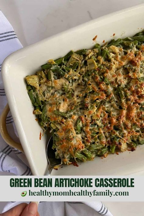 Green Bean Artichoke Casserole, Canned Artichoke Recipes, Artichoke Casserole, Green Bean Casserole Crock Pot, Delicious Green Beans, Casserole Side Dishes, Vegetarian Casserole, Enchilada Casserole Recipes, Artichoke Recipes