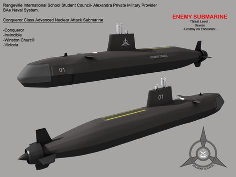 Conqueror Class Submarine by Stealthflanker Future Submarine Concept, Submarine Concept Art, Future Submarine, Submarine Concept, Arleigh Burke Class Destroyer, British Aerospace, Nuclear Submarine, Special Operations Forces, Student Council