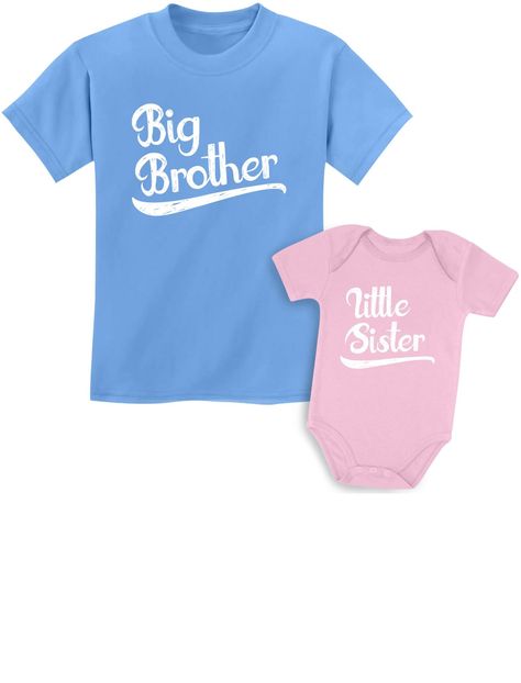 PRICES MAY VARY. Sibling matching set toddler kids t-shirt + infant bodysuit; Big brother little sister. Great outfits to show off the fun of having a new baby sis Gift idea for big brother announcement, pregnancy or gender reveal or a present for any occasion; makes a nice present for siblings. A fun way to express the joy of having a little sibling Feature: quality basic wear printed garment; Comfort style made of friendly material, soft, comfortable and breathable. Casual and standard fit ide Christmas Presents For Boys, Big Brother Little Sister, Big Brother Little Brother, Matching Sibling Outfits, Little Sister Gifts, Big Brothers, Girl Gift Set, Presents For Boys