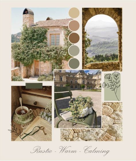 Tuscany Inspired Wedding Decor, Italian Mood Style, Tuscan Wedding Palette, Toscana Interior Design, Tuscan Mood Board, Mediterranean Color Palette Living Room, Vintage House Color Palette, Tuscany Theme Wedding, Italian Wedding Colour Schemes