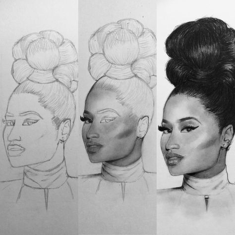 Celebrities Drawings, Nicki Minaj Drawing, Easy Eye Drawing, Cool Arm Tattoos, Illustration Sketchbook, Drawing Sketchbook, Drawing Sketching, Celebrity Drawings, Autumn Quotes