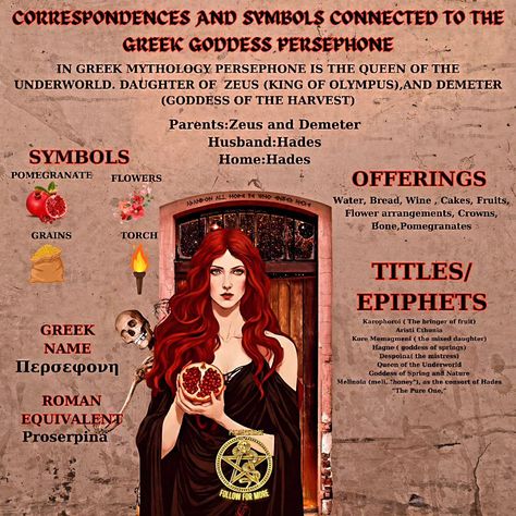 Dark feminine Goddesses I admire and want to work with I embarked on my magical journey unprepared... and it was a disaster! Don't make the same mistake! #darkgoddess #CandleMagic #spellwork #witchcraft101 #witchcraft #babywitch Persephone Deity Work, Working With Persephone, Persephone Art Goddesses, Persephone Witchcraft, Persephone Offerings, Persephone Aesthetic Dark, Persephone Deity, Persephone Core, Persephone Story