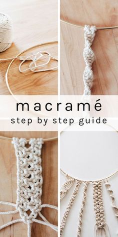 Learn how to make basic macrame knots with this step by step guide.  #macrame #diy #crafts #tutorial Macrame Step By Step, Diy Macrame Wall Hanging, Basic Macrame, Hantverk Diy, Macrame Wall Hanging Tutorial, Half Hitch Knot, Makramee Diy, Diy Macrame Plant Hanger, Macrame Knot