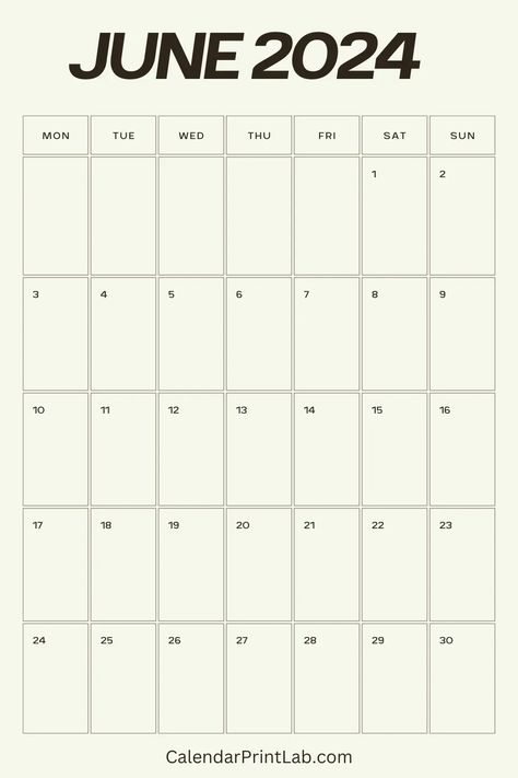 Monday Start June 2024 Simple Calendar Calendar June 2024, June 2024 Calendar, 2024 Calendar Printable, June Calendar, Simple Calendar, Friends Journal, July Calendar, Calendar June, Calendar Download