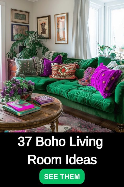 Explore a curated list of 37 inspirational Boho living room ideas to elevate your home decor. From cozy textiles to eclectic patterns, discover unique ways to incorporate the Bohemian style into your living space. Whether you're looking for bold colors or natural elements, these ideas will inspire you to create a stylish and inviting atmosphere in your home. Browse the photos for design inspiration and transform your living room into a bohemian oasis that reflects your personal style effortlessl