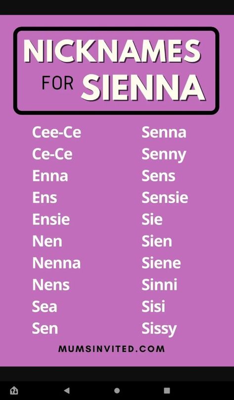 My name is sienna and my nickname is ce-ce Sienna Name, Rhyming Names, My Nickname, Cute Nicknames, Random Ideas, Kid Names, My Name Is, My Name, Your Name