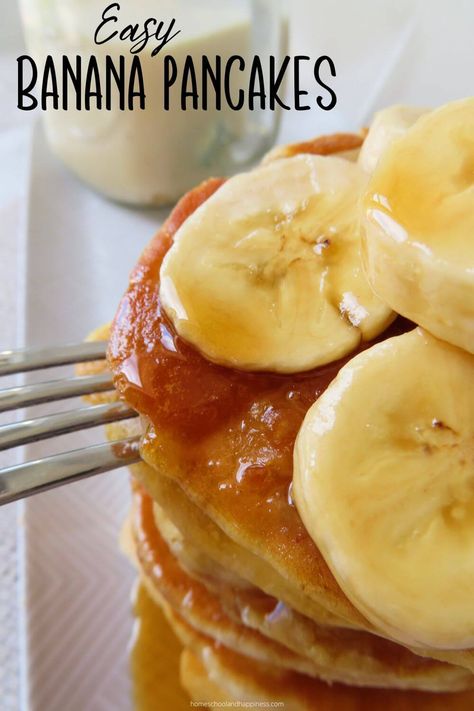 Banana Pancakes With Bisquick, Banana Pancakes With Pancake Mix Recipe, Bisquick Banana Pancakes, Pancakes With Bisquick, Bisquick Pancake Recipe, Easy Banana Pancake Recipe, Banana Nut Pancakes, Krusteaz Pancake Mix, Bisquick Pancakes