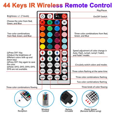 Led Remote Control Lights, Where To Buy Led Lights, How To Mix Led Light Colors, How To Use Led Light Remote, Where To Put Led Lights In Room, Fairy Lights Room, Led Room Lighting, Led Light Remote, Flexible Led Light