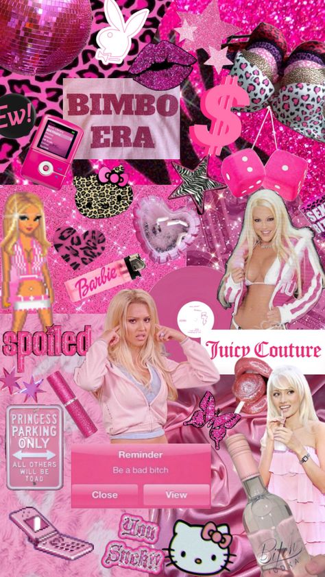 Playboy Collage, 2000s Vibes Wallpaper, Pink Y2k Wallpaper, Y2k Collage, Y2k Aesthetic Wallpaper, 2000s Wallpaper, Mcbling Fashion, Wallpaper Vibes, Princess Parking