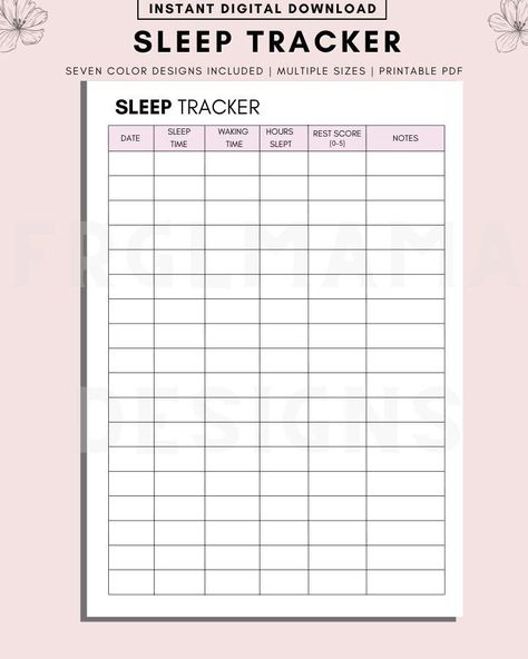 This printable sleep tracker is the perfect way to track your sleep habits and improve your overall sleep quality. It includes a variety of features to help you get the best sleep possible, including:

 A sleep diary to record your sleep habits and patterns
 A sleep score to track your progress over time
 Tips and advice to help you improve your sleep

Get your copy today and start sleeping Sleep Worksheet, Sleep Chart, Sleep Diary, Sleep Journal, Sleep Log, Cute Sleep, Habit Tracker Bullet Journal, Bullet Proof, Planner Set