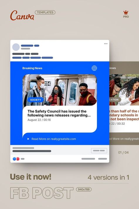 ✍️ Doing content marketing? Do you run a social media newspaper, magazine or blog?
It's time to get serious about optimizing the online presence of your news resource or blog.
👌 CANVA PRO's easy-to-edit Instagram templates will handle your needs.
🎨 Change colors, images and texts and get a professional looking post or story in minutes!

These templates are available in 3 doctypes: • Instagram post & story • Facebook post Blog Post Social Media Design, News Template Design Social Media, Magazine Social Media Post, Instagram Post Text Design, News Creative Ads, Text Posts Instagram, Instagram Blog Post Template, Professional Social Media Posts, Instagram News Post Design