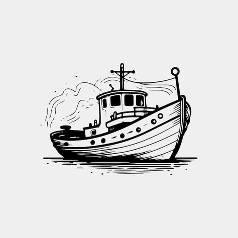 Ship In The Ocean, Yacht Logo, Sail Logo, Boat Vector, Ship Vector, Sailing Boat, A Ship, In The Ocean, Vector Logo