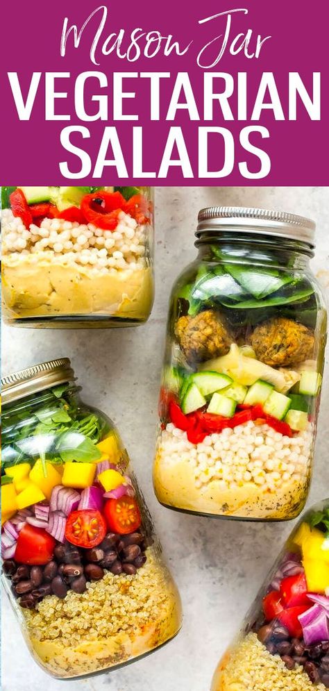 Jar Salad Recipes Vegetarian, Mason Jar Meals Lunch, Mason Jar Salad Vegetarian, Vegetarian Taco Salad, Mason Jar Meal Prep, Mason Jar Lunch, Salad Jar Recipe, Jar Salad, Mason Jar Salad Recipes