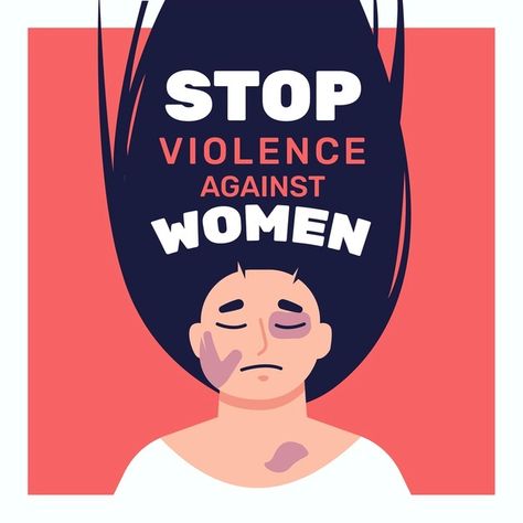 Illustrated beaten woman with stop violence against women text. Download it at freepik.com! #Freepik #freevector #event #women #human #stop Social Awareness Posters, Human Rights Quotes, Feminism Poster, Anime Lips, Creative School Project Ideas, Women Slogan, Awareness Poster, Infographic Poster, No One Is Perfect