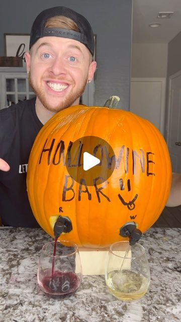 Rico Soto on Instagram: "The HalloWine Bar !🎃🔥

Impress your family and friends with this one ! If you can find a big enough pumpkin try 2-8 different box wines in one!😂🍻 

Ingredients :
Thick pumpkin 
Box wine

#reels #fyp #halloweendrinks #party #wine #lifehacks #partyideas #halloweenparty #drinks #halloween #drink #weekendvibes #alcoholicdrinks #21" Halloween Bellini, Pumpkin With Wine Bag, Wine Bag In Pumpkin, Wine In Pumpkin, Halloween Wine Night, Wine Reels, Halloween Drink, Box Wine, Halloween Drinks