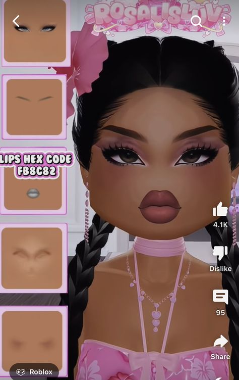 Custom Makeup Credits to Rosalisluv Custom Makeup Ideas Dress To Impress, Custom Make Up Dress To Impress, Dress To Impress Custom Face, Dress To Impress Makeup Combo, Dress To Impress Custom Makeup, Dress To Impress Makeup, Imvu Makeup, Duo Dress, Face Ideas