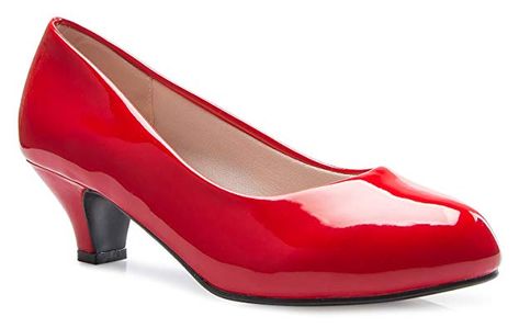 OLIVIA K Womens Classic Closed Toe Kitten Heel Pumps | Dress, Work, Party Low Heeled,Red Patent,7.5 M US Womens Red Shoes, Dress Work, Closed Toe Shoes, Classic Heels, Low Heel Shoes, Kitten Heel Pumps, Work Party, Pump Dress, Heel Pumps