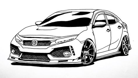 How to draw Honda Civic Type R 2020 - Car Drawing - Modifiyeli Honda Civic Çizimi Video.
#cardrawing #howtodrawcar #easydrawing Civic G10, Honda Sports Car, Ek Hatch, Civic Car, Drawing Instructions, How To Draw Steps, Car Drawing, Honda Civic Hatchback, Civic Type R