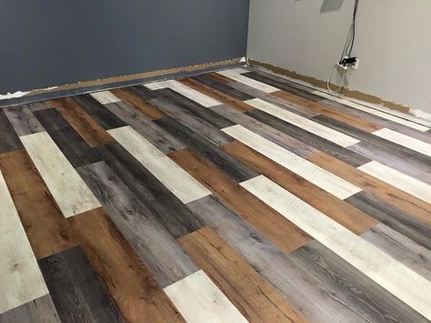 Multi Colored Wood Floor, Multi Colored Wood Floors, Wood Pallet Flooring, Pallet Floors, Kitchen Credenza, Wood Floor Design, Wood Plank Flooring, Salon Suites Decor, Plywood Flooring