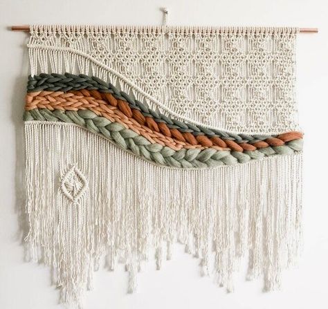 Macrame In Frame, Tapestry Weaving Art, Macrame Weave Wall Hanging, Macraweave Wall Hanging, Art Yarn Weaving, Crochet Mat, Macrame Mirror, Fiber Wall Art, Macrame Knots Pattern