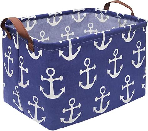 Amazon.com: Sanjiaofen Rectangular Canvas Storage Bins,Waterproof Storage Basket,Collapsible Toy Organizer Bin with Handles for Clothes Storage, Kid's Toy Box,Book Bag(Navy Blue Anchor) : Baby Book Basket Gift, Laundry Basket Organizer, Toy Bin Organizer, Kids Storage Bins, Book Basket, Kids Toy Boxes, Large Storage Bins, Nautical Nursery Decor, Toy Organizer