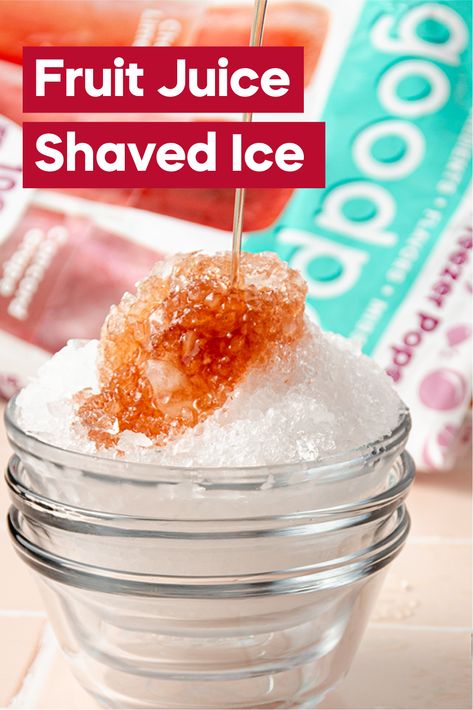 Shelf-stable pops are not only great for storage and fridge space, but also for shaved ice syrup! Here’s a simple recipe to make your own refreshing treat at home! Shaved Ice Syrup, Freezer Pops, Ice Fruit, Frozen Juice, Sno Cones, Shaved Ice, Simple Recipe, Fruit Juice, Kid Friendly