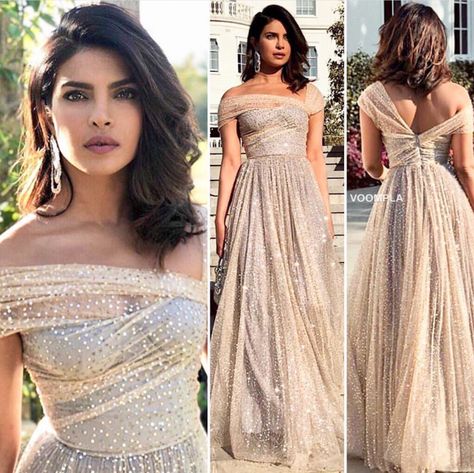 Reception Gowns Evening Indian, Friends Engagement Outfit Indian, Evening Gown Hairstyles, Western Gowns Party Wear, Engagement Clothes, Wedding Kerala, Moh Dress, Priyanka Chopra Wedding, Lehenga Outfit