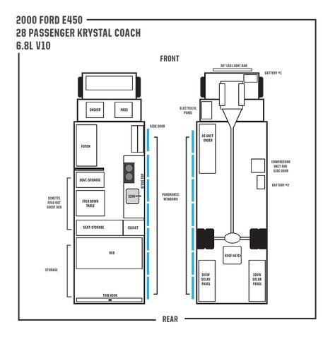 Check out our floorplan for our shuttle bus conversion E450 Bus Conversion, Shuttle Bus Conversion Floor Plans, Shuttle Bus Conversion Ideas, Shuttle Bus Conversion Layout, Shuttle Bus Conversion Interior, Short Bus Conversion Layout, Barber Bus, Shuttle Bus Conversion, Bus Build