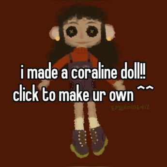 #whisper #whispering #whisperfont #meme #picrew #coraline Make Coraline Doll, Pfp Video Game, Make Your Own Avatar, Mia Core, Cute Websites, Pic Crew, Coraline Art, Picrew Links, Coraline Doll