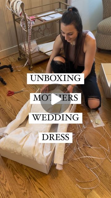 Lovellfaye | Luxury Wedding Dress Designer on Instagram: "Rachel unboxed her mother’s wedding dress from 1992. Her mother’s wedding dress had a beautiful pattern and beads that I knew would be perfect for a redesign!!

#mothersweddingdress #mothersweddingdressredesign #revampmothersweddingdress #reconstructedmothersweddingdress" Moms Wedding Dress Redone Ideas, Mothers Wedding Dress Repurpose, Wedding Dress Makeover, Heirloom Wedding Dress, Dress Makeover, Old Wedding Dresses, S Wedding Dress, Mom Wedding Dress, Colored Wedding Dress