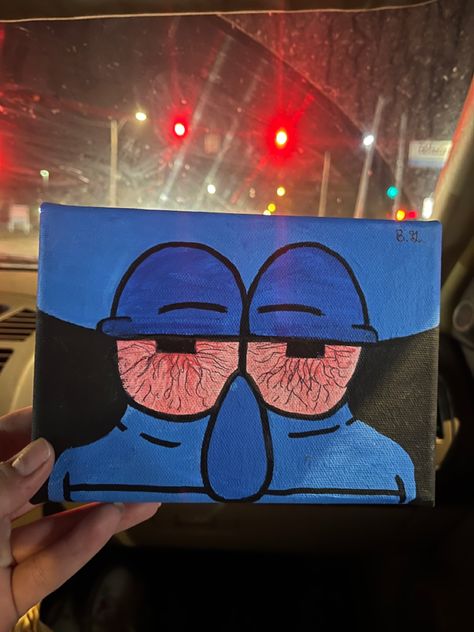 #squidward #painting #high High Squidward Painting, Squidward Canvas Painting, Squidward Art, Squidward Painting, Doodle Art Designs, Painting Art Projects, Painted Pumpkins, Painting Art, Face Painting