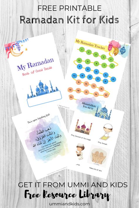 Free Printable Ramadan Activity Kit for Kids which includes a Ramadan tracker, illustrations of the different things you can you in the blessed month, do'a. | Teaching Islam for Kids | Learning | 5 pillars of | Fasting | Children | Muslim moms | Fun Ideas Free Ramadan Printables, Ramadhan Craft, Ramadan Tracker, Ramadan Printables, Ramadan Ideas, Decoraciones Ramadan, Muslim Kids Activities, Motivation For Kids, Islamic Kids Activities