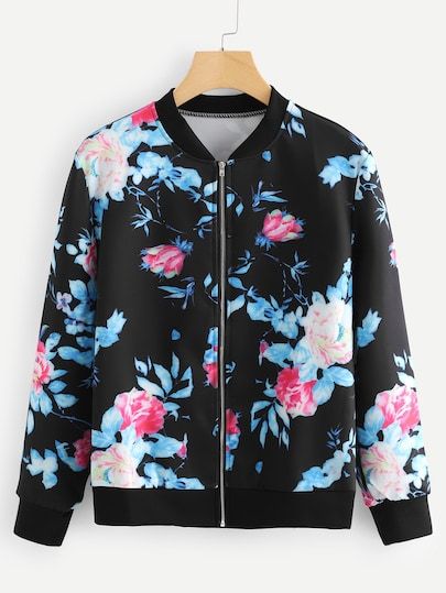 Shop Stand Neck Floral Print Jacket online. SheIn offers Stand Neck Floral Print Jacket & more to fit your fashionable needs. Floral Print Jacket, Stand Neck, Jacket For Women, Coat Outfits, Print Jacket, Women's Style, Capsule Wardrobe, Stylish Outfits, Fashion News