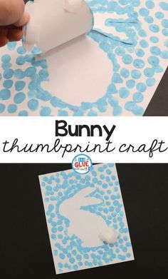 Spring and Easter Crafts are so much fun! This Bunny Thumbprint Art is a great activity to do during springtime with your students! #easter #art Påskeaktiviteter For Barn, Thumbprint Crafts, Thumbprint Art, Bunny Craft, Fingerprint Art, Easter Preschool, Spring Crafts For Kids, Wine Bottle Diy Crafts, Drawing Step