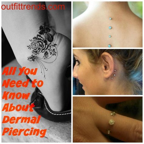 Getting A Dermal Piercing – What You Should Know Chest Dermal, Eye Dermal, Hip Dermal Piercing, Face Dermal Piercing, Face Dermal, Neck Piercing, Microdermal Piercing, Custom Gold Jewelry, Back Piercings